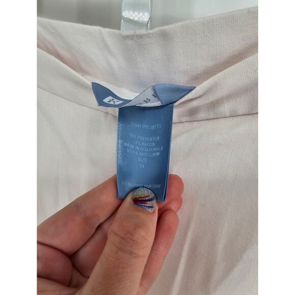 Koret Women's White High Rise Belt Loop Button Closer Polyester Pant Size 14 - Picture 3 of 5